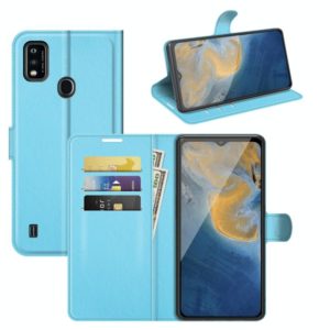 For ZTE Blade A51 Litchi Texture Horizontal Flip Protective Case with Holder & Card Slots & Wallet(Blue) (OEM)