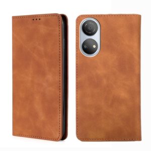 For Honor Play 30 Plus Skin Feel Magnetic Horizontal Flip Leather Phone Case(Light Brown) (OEM)