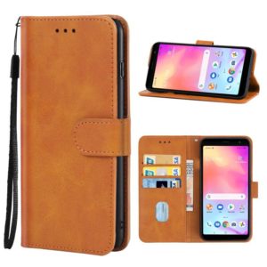 Leather Phone Case For Alcatel TCL A3X A600DL(Brown) (OEM)