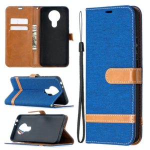 For Nokia 3.4 Color Matching Denim Texture Leather Case with Holder & Card Slots & Wallet & Lanyard(Royal Blue) (OEM)