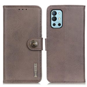 For OnePlus 9R KHAZNEH Cowhide Texture Horizontal Flip Leather Case with Holder & Card Slots & Wallet(Khaki) (OEM)