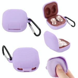 Anti-fall Silicone Earphone Protective Case with Hook For Samsung Galaxy Buds Live/ Buds2 / Buds Pro / Buds2 Pro (Purple) (OEM)