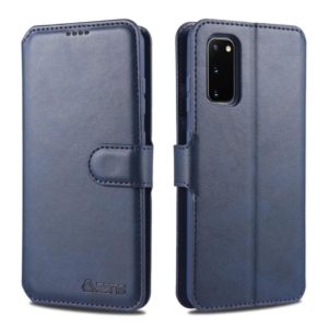 For Samsung Galaxy S20 AZNS Calf Texture Horizontal Flip Leather Case, with Holder & Card Slots & Wallet & Photo Frame(Blue) (AZNS) (OEM)