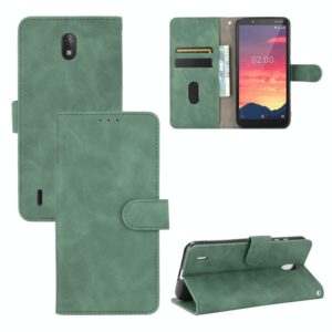 For Nokia C2 Solid Color Skin Feel Magnetic Buckle Horizontal Flip Calf Texture PU Leather Case with Holder & Card Slots & Wallet(Green) (OEM)