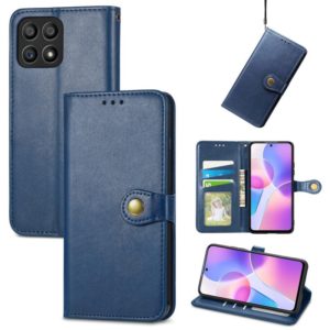 For Honor X30i Solid Color Leather Buckle Phone Case(Blue) (OEM)