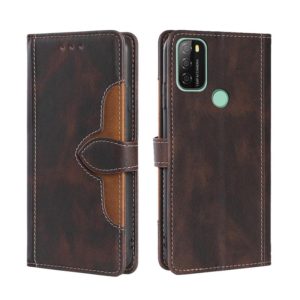 For Blackview A70 Skin Feel Straw Hat Magnetic Buckle Leather Phone Case(Brown) (OEM)