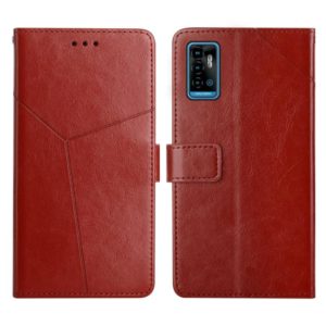 For ZTE Blade A71 Y Stitching Horizontal Flip Leather Phone Case(Brown) (OEM)