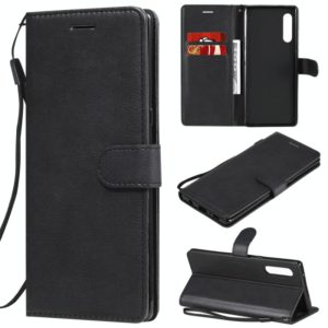 For LG G9 Solid Color Horizontal Flip Protective Leather Case with Holder & Card Slots & Wallet & Photo Frame & Lanyard(Black) (OEM)