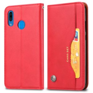 Knead Skin Texture Horizontal Flip Leather Case for Galaxy A20e, with Photo Frame & Holder & Card Slots & Wallet(Red) (OEM)