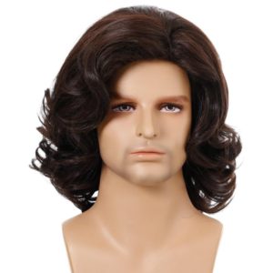 Men Wigs Oblique Bangs Fluffy Short Curly Hair (OEM)