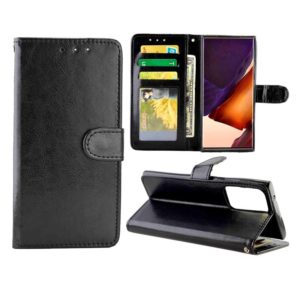 For Samsung Galaxy Note20 Ultra 5G Crazy Horse Texture Leather Horizontal Flip Protective Case with Holder & Card Slots & Wallet & Photo Frame(Black) (OEM)