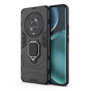 For Honor Magic4 Pro Shockproof PC + TPU Protective Phone Case with Magnetic Ring Holder(Black) (OEM)