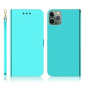 For iPhone 11 Pro Max Imitated Mirror Surface Horizontal Flip Leather Case with Holder & Card Slots & Wallet & Lanyard(Mint Green) (OEM)