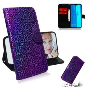 For Huawei Y9 (2019) / Enjoy 9 Plus Solid Color Colorful Magnetic Buckle Horizontal Flip PU Leather Case with Holder & Card Slots & Wallet & Lanyard(Purple) (OEM)