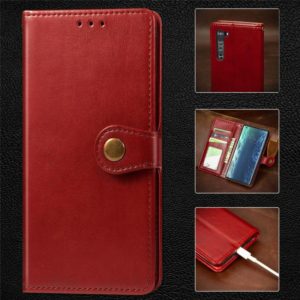 For Motorola Edge Retro Solid Color Leather Buckle Phone Case with Lanyard & Photo Frame & Card Slot & Wallet & Stand Function(Red) (OEM)