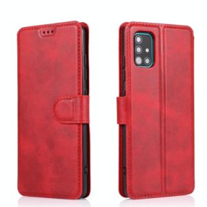 For Samsung Galaxy A71 Calf Texture Magnetic Buckle Horizontal Flip Leather Case with Holder & Card Slots & Wallet & Photo Frame(Red) (OEM)