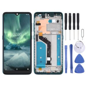 TFT LCD Screen for Nokia 7.2 TA-1196 Digitizer Full Assembly with Frame (Green) (OEM)