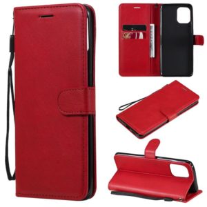 For OPPO Find X3 / Find X3 Pro Solid Color Horizontal Flip Protective Leather Case with Holder & Card Slots & Wallet & Photo Frame & Lanyard(Red) (OEM)