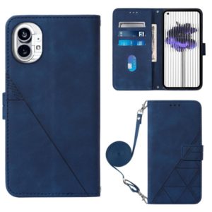 For Nothing Phone 1 Crossbody 3D Embossed Flip Leather Phone Case(Blue) (OEM)