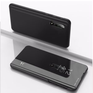 For Xiaomi Mi 10 / 10 Pro Plated Mirror Horizontal Flip Leather Case with Holder(Black) (OEM)
