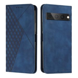 For Google Pixel 7 Pro Diamond Splicing Skin Feel Magnetic Leather Phone Case(Blue) (OEM)