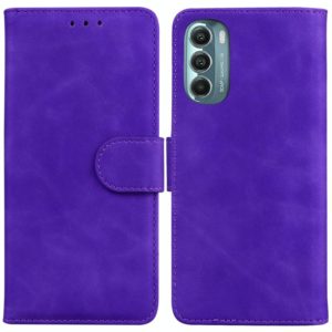 For Motorola Moto G Stylus 5G 2022 Skin Feel Pure Color Flip Leather Phone Case(Purple) (OEM)