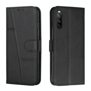 For Sony Xperia 10 III / 10 III Lite Stitching Calf Texture Buckle Leather Phone Case(Black) (OEM)