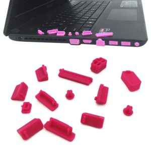 13 in 1 Universal Silicone Anti-Dust Plugs for Laptop(Rose Red) (OEM)