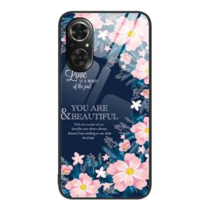 For Honor 50 SE Colorful Painted Glass Phone Case(Flower) (OEM)