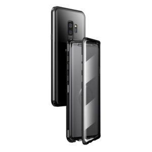 For Samsung Galaxy S9+ Magnetic Metal Frame Double-sided Tempered Glass Case(Black) (OEM)
