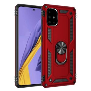 For Galaxy A51 Armor Shockproof TPU + PC Protective Case with 360 Degree Rotation Holder(Red) (OEM)