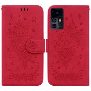 For Infinix Zero X / Zero X Pro Butterfly Rose Embossed Leather Phone Case(Red) (OEM)