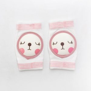 Baby Knee Pads Summer Mesh Thin Cotton Baby Crawling Anti-Fall Elbow Knee Pads Suitable Age: 0-4 Years Old(Pink Cat) (OEM)