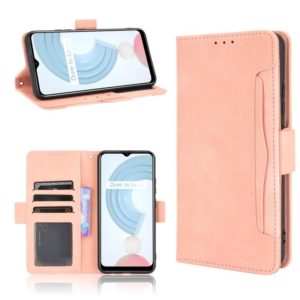 For OPPO Realme C21 Skin Feel Calf Pattern Horizontal Flip Leather Case with Holder & Card Slots & Photo Frame(Pink) (OEM)