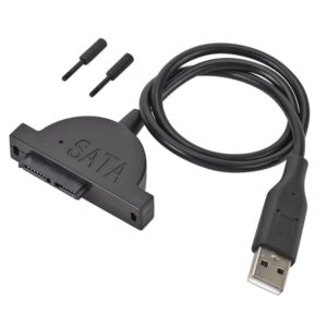Slim SATA 13 Pin Female to USB 2.0 Adapter Converter Cable for Laptop ODD CD DVD Optical Drive, Cable Length: about 45cm (OEM)