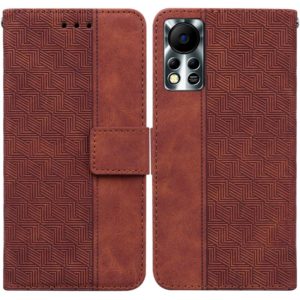 For Infinix Hot 11S NFC X6812B Geometric Embossed Leather Phone Case(Brown) (OEM)
