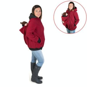 Three-in-one Multi-function Mother Kangaroo Zipper Hoodie Coat with Front Cap Size: M, Chest: 90-93cm, Waist: 70-72cm, Hip: 97-99cm (Red) (OEM)