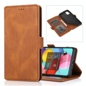 For Samsung Galaxy A51 Retro Magnetic Closing Clasp Horizontal Flip Leather Case with Holder & Card Slots & Photo Frame & Wallet(Brown) (OEM)