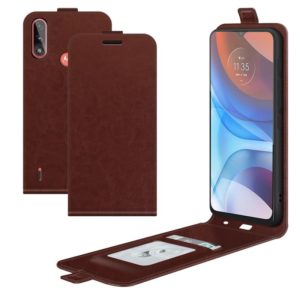 For Motorola Moto E7 Power R64 Texture Single Vertical Flip Leather Protective Case with Card Slots & Photo Frame(Brown) (OEM)