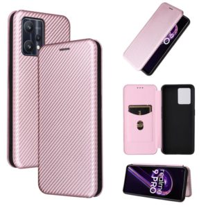 For OnePlus Nord CE 2 Lite 5G Carbon Fiber Texture Flip Leather Phone Case(Pink) (OEM)