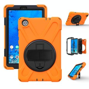 For Lenovo Tab M8 Shockproof Colorful Silicone + PC Protective Case with Holder & Hand Grip Strap & Shoulder Strap(Orange) (OEM)