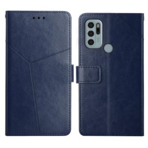 For Motorola Moto G60S Y Stitching Horizontal Flip Leather Phone Case with Holder & Card Slots & Wallet & Photo Frame(Blue) (OEM)