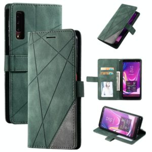 For Samsung Galaxy A7(2018) Skin Feel Splicing Horizontal Flip Leather Case with Holder & Card Slots & Wallet & Photo Frame(Green) (OEM)
