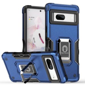 For Google Pixel 7 5G Ring Holder Non-slip Armor Phone Case(Blue) (OEM)