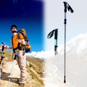 125cm Adjustable Portable Outdoor Aluminum Alloy Trekking Poles Stick(Blue) (OEM)