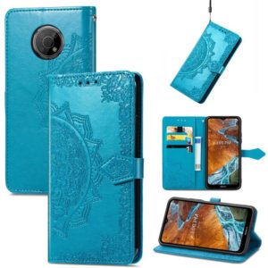 For Nokia G300 Mandala Flower Embossed Flip Leather Phone Case(Blue) (OEM)