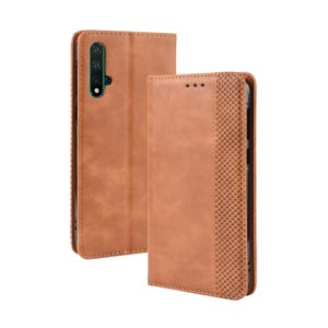 Magnetic Buckle Retro Crazy Horse Texture Horizontal Flip Leather Case for Huawei Nova 5 / Nova 5 Pro, with Holder & Card Slots & Photo Frame(Brown) (OEM)