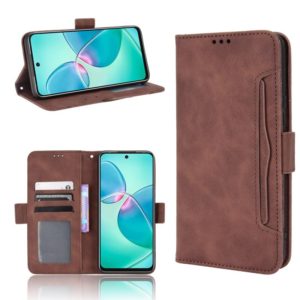 For Infinix Hot 12 Play Skin Feel Calf Texture Card Slots Leather Phone Case(Brown) (OEM)