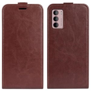 For Motorola Moto G42 R64 Texture Vertical Flip Leather Phone Case(Brown) (OEM)