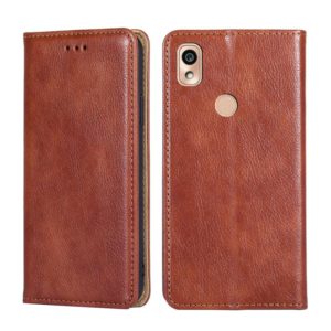 For Kyocera KY-51B Pure Color Magnetic Leather Phone Case(Brown) (OEM)